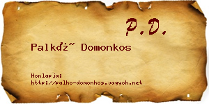 Palkó Domonkos névjegykártya